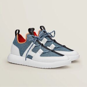 Hermes Sneaker Duel Denim Blue Jean Bouncing
